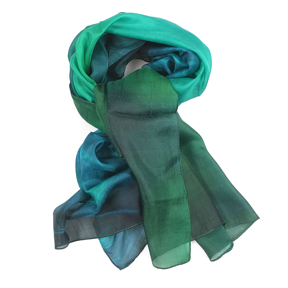 Esarfa din matase verde - Imagine 4