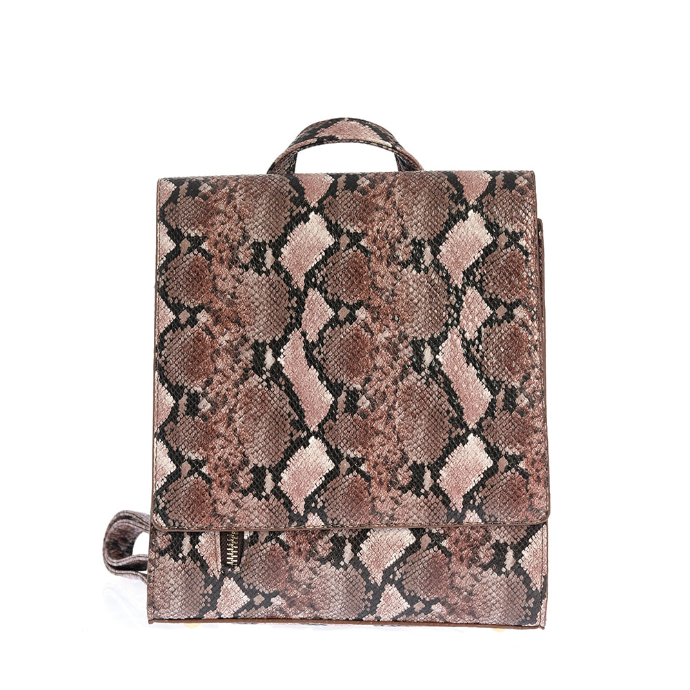Rucsac roz-maro cu imprimeu animal print