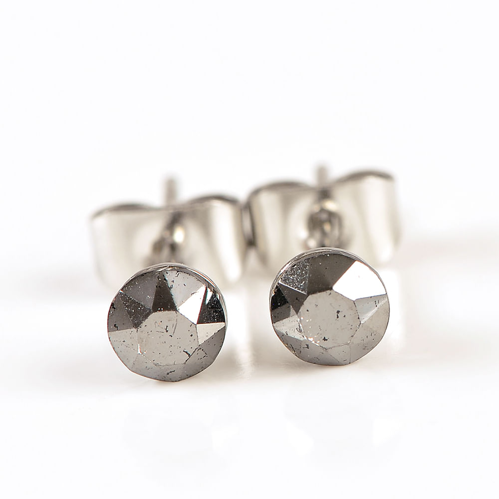 Cercei din otel cu pietre negre