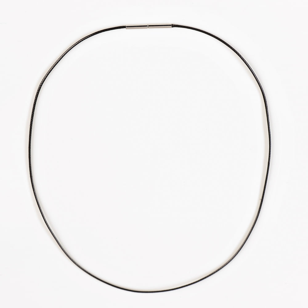 Colier negru minimalist cu inchidere metalica